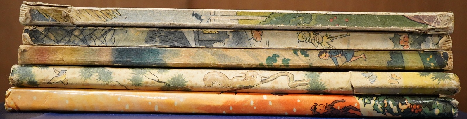 Bestall, Alfred - Five Rupert Annuals, for 1946, softcover, unclipped, previous ownership name in box; 1948, soft cover, unclipped, ownership name box vacant; 1949, soft cover, unclipped, previous owners name in box; 195